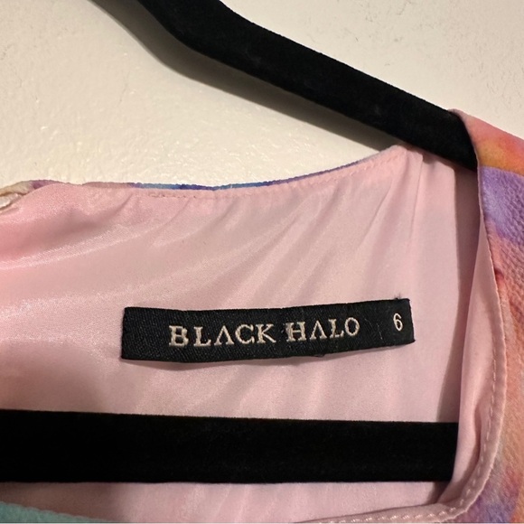 Black Halo Jasper 2-Piece Watercolor Printed Top Skirt Set size 6 Rainbow - Picture 5 of 8